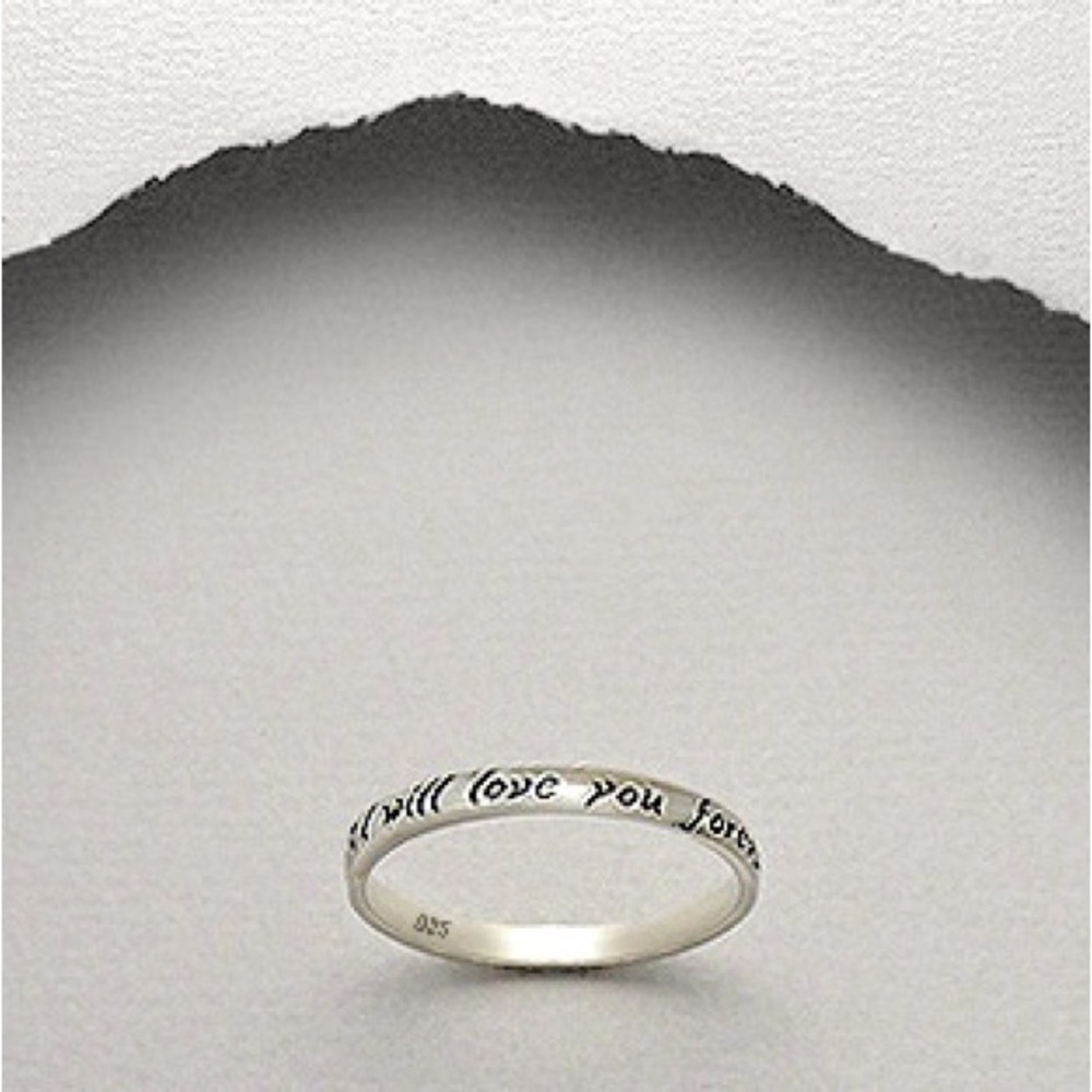 SALE.  925 Sterling Silver Message Ring